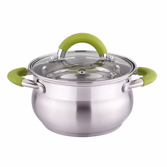 Silicone Handle Stainless Steel Cover Camping Cookware Set Kitchen Cookware Sets Cookware